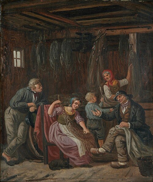 A fishing family., 1874, Johan Peter Raadsig