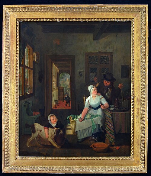 Interieur met figuren, , Johan Bernard Scheffer