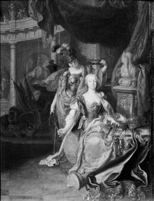 Empress Maria Theresa Garlanded by Wisdom, 1744, Johann Georg Dathan