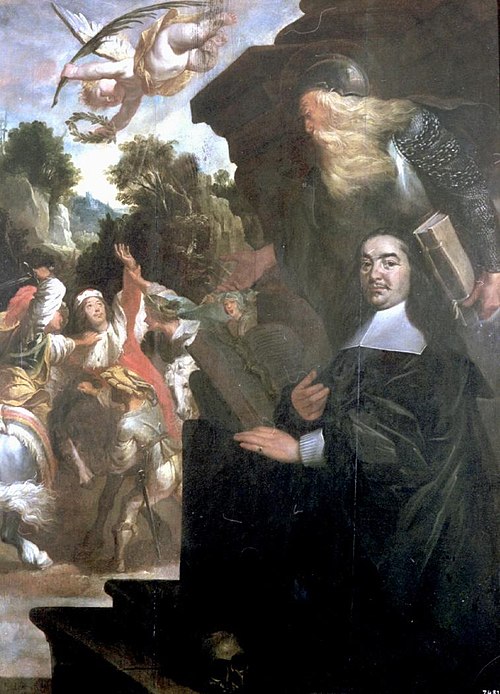 Retrato de Wilhelm Lovius con san Guillermo y martirio de san Engelberto, 1640, Johann Hulsman