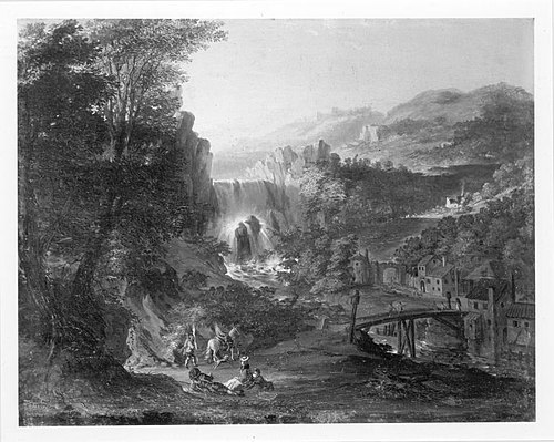 Landschaft mit Wasserfall, 1770, Johann Jakob Dorner