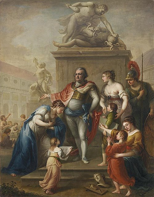 Bayern und die Schönen Künste huldigen Carl Theodor, 1794, Johann Jakob Dorner