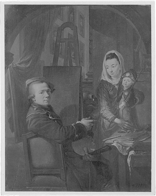 Self-portrait of  Johann Jacob Dorner (1741-1813) with his family, 1776, Johann Jakob Dorner