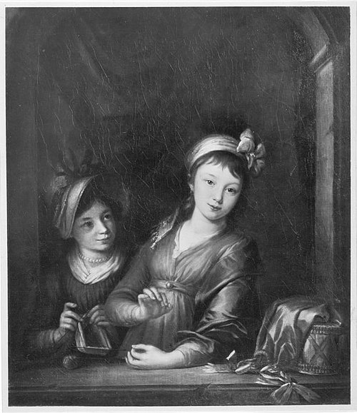 Doppelbildnis der zwei Töchter des Künstlers, 1795, Johann Jakob Dorner
