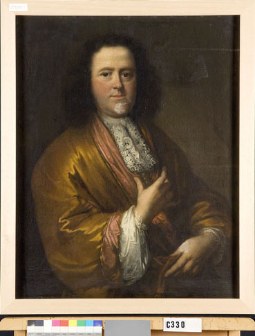 Portrait of een man, wellicht Johan Hoynck van Papendrecht (1654-1718); echtgenoot van Anna Catharin, 1691, Johannes Vollevens