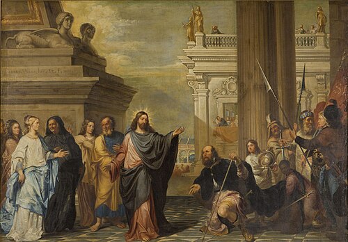 Centurion of Capernaum begs Jesus to heal his servant, 1651, Johannes Ykens