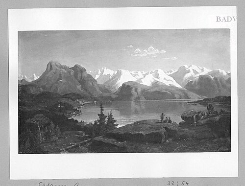 Lake with mountains in the background, 1835, Alexandre Calame