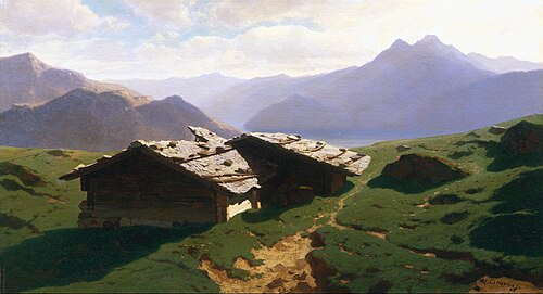 Chalets à Rigi, 1861, Alexandre Calame