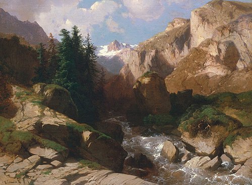 Mountain Torrent, 1850, Alexandre Calame