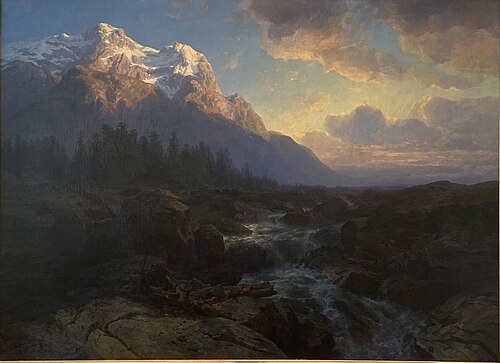 La Vallée de Rosenlaui avec le Wetterhorn, 1856, Alexandre Calame