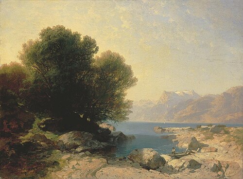 Lac des Quatre-Cantons, vers Brunnen, 1856, Alexandre Calame