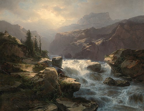 Waterval van de Handeck aan de Grimsel, 1839, Alexandre Calame