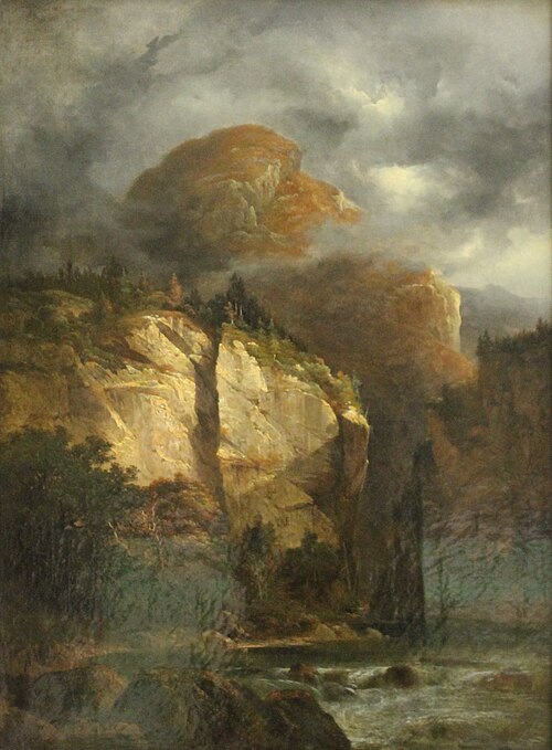 La vallée de l'Aar à Meyringen (Oberland bernois), 1835, Alexandre Calame