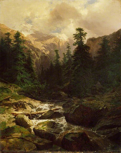 Souvenir of Rosenlaui, Switzerland, 1860, Alexandre Calame
