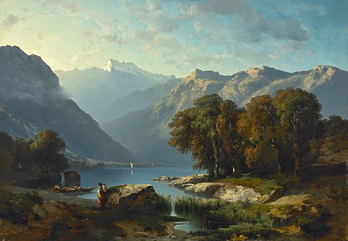 Vue du Lac de Genève, 1849, Alexandre Calame
