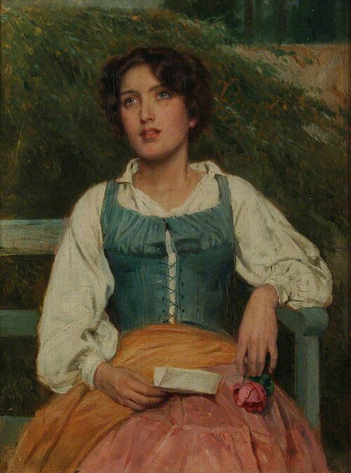Portrait of a Young Woman with a Love Letter, , John Bagnold Burgess