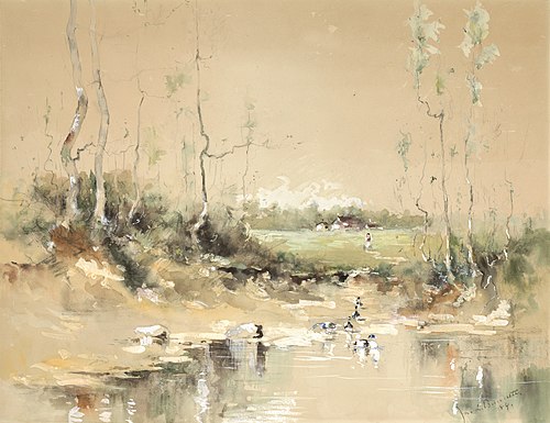 Landscape with Pond, 1884, John Bennett
