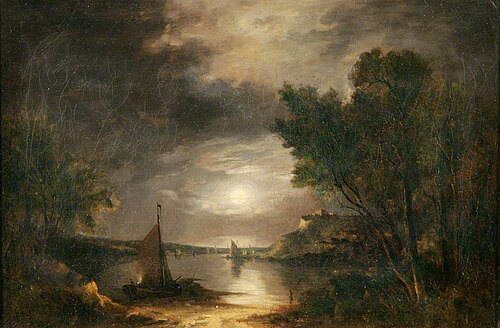 River Scene by Moonlight, 1834, John Bernay Crome