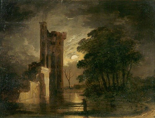 Caister Castle, Norfolk, Moonlight, , John Bernay Crome