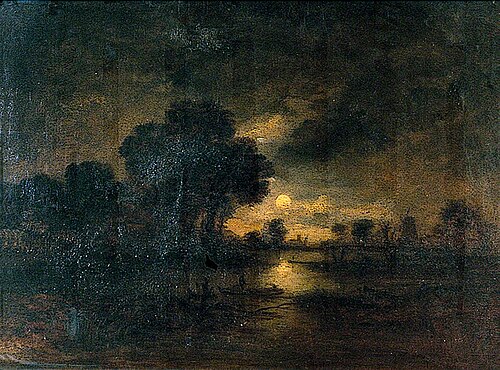 Moonlight Scene near Dereham, Norfolk, , John Bernay Crome