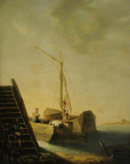 Barges by a Jetty, , John Bernay Crome