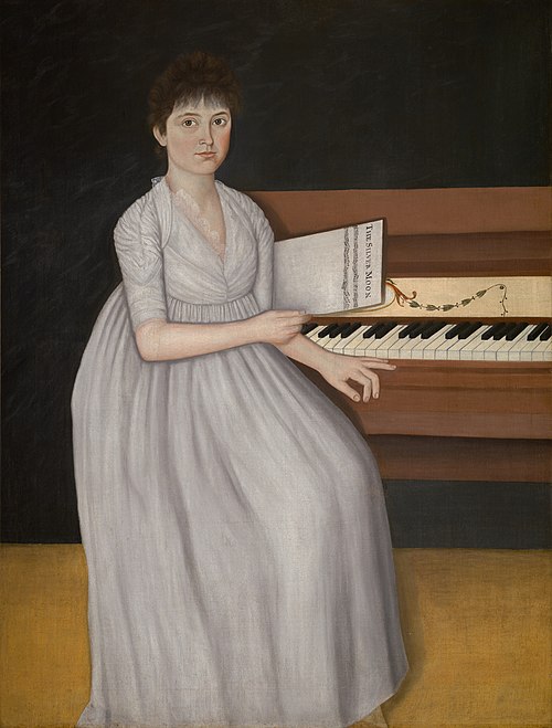 Portrait of Sarah Prince (also known as Silver Moon or Girl at the Pianoforte), 1801, John Brewster, Jr.
