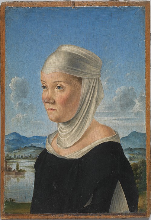 Portrait of a Woman, Possibly a Nun of San Secondo; (verso) Scene in Grisaille, 1490, Jacometto Veneziano
