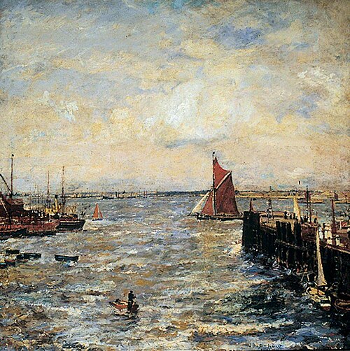 Harwich Quay, Essex, 1900, John William Buxton Knight