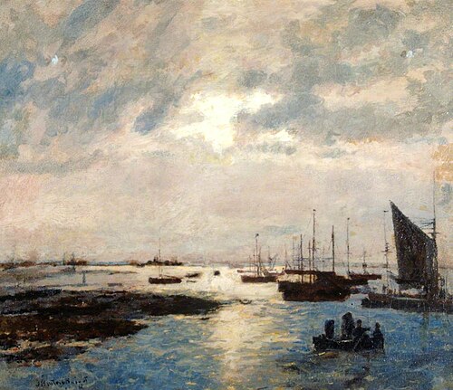 An English Port, Evening, 1906, John William Buxton Knight