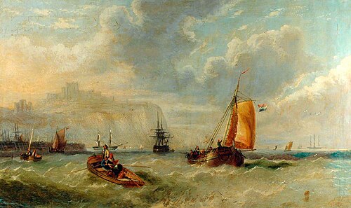 A Breezy Day, Scarborough, 1867, John Callow