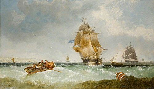 Homeward Bound, J. D. Clink's Famous Three-Masted Barque 'Oimara' Entering the Thames, 1876, John Callow
