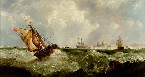 Stiff Breeze off Portsmouth Harbour, , John Callow
