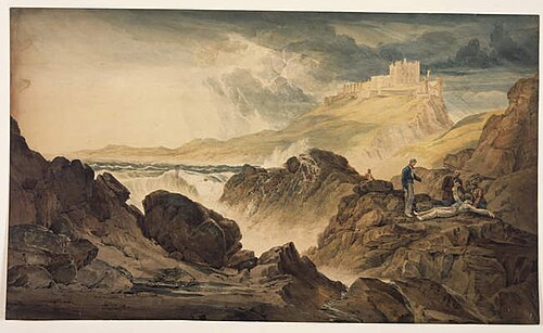 Bamburgh Castle, Northumberland, 1808, John Christian Schetky