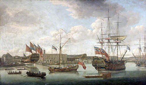 Launch at Deptford Dockyard, 1750, John, Sr. Cleveley