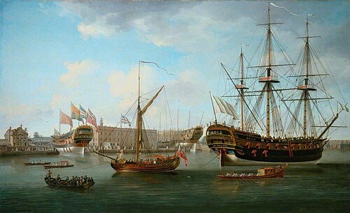 Deptford Dockyard: 'Les Trois Amis', 1763, John, Sr. Cleveley