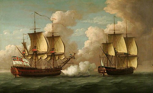 HMS 'Brune' Captures French Ship 'L'oiseau', , John, Sr. Cleveley