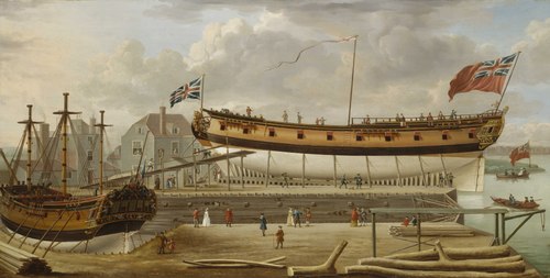 A Sixth-Rate on the Stocks, 1758, John, Sr. Cleveley