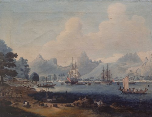 'Resolution' and 'Discovery' at Moorea, 1780, John Cleveley II