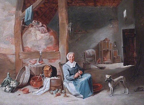 Interior, Woman Cleaning Vegetables, , David Teniers l'Ancien