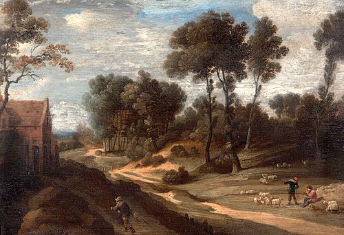 Landscape with Track, Figures and Sheep, , David Teniers l'Ancien