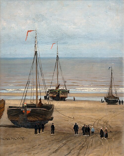 Coastal scene from the Netherlands., 1890, Thorsten Waenerberg