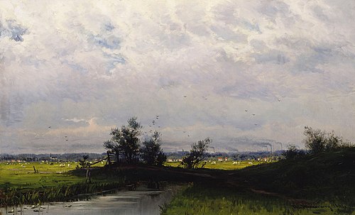 Landscape from lowlands near Haarlem, 1881, Thorsten Waenerberg
