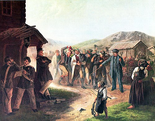 Beväringsgossar i Dalarna, 1864, Josef Wilhelm Wallander