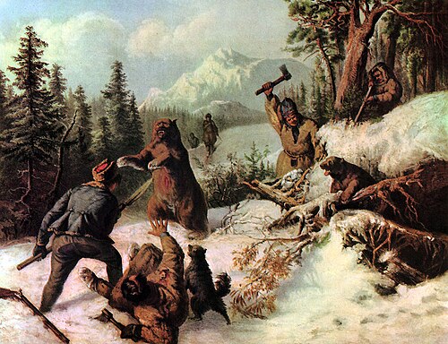 Björnjakt i Jämtland, 1864, Josef Wilhelm Wallander
