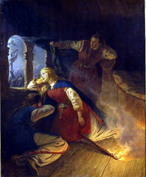 Signy and Hagbard., 1861, Josef Wilhelm Wallander