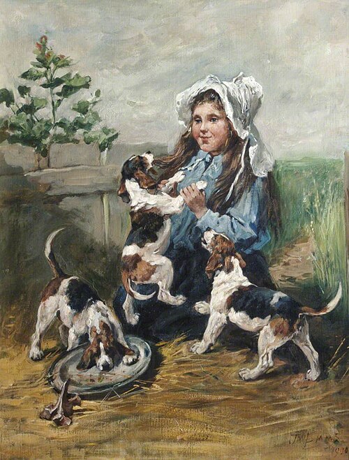 Young Hounds Playing, , John Emms