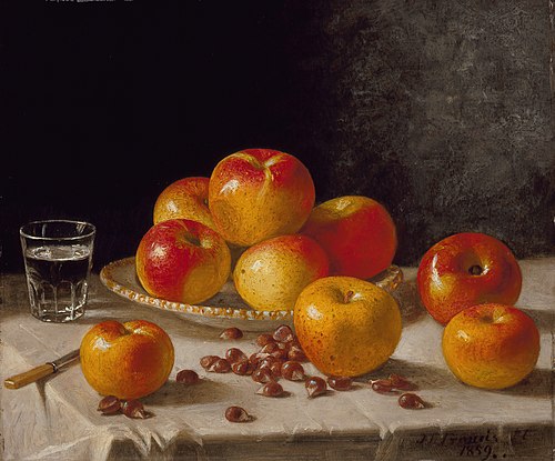 Still Life, Apples and Chestnuts, 1859, John F. Francis