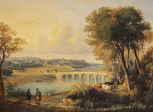 View of Banff with the Bridge over the River Deveron, 1825, John Fleming