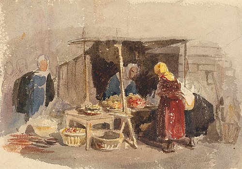 A Fruit Stall in a Market, , Frederick Tayler
