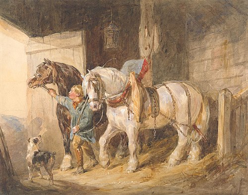 Stable Boy with Cart Horses, , Frederick Tayler